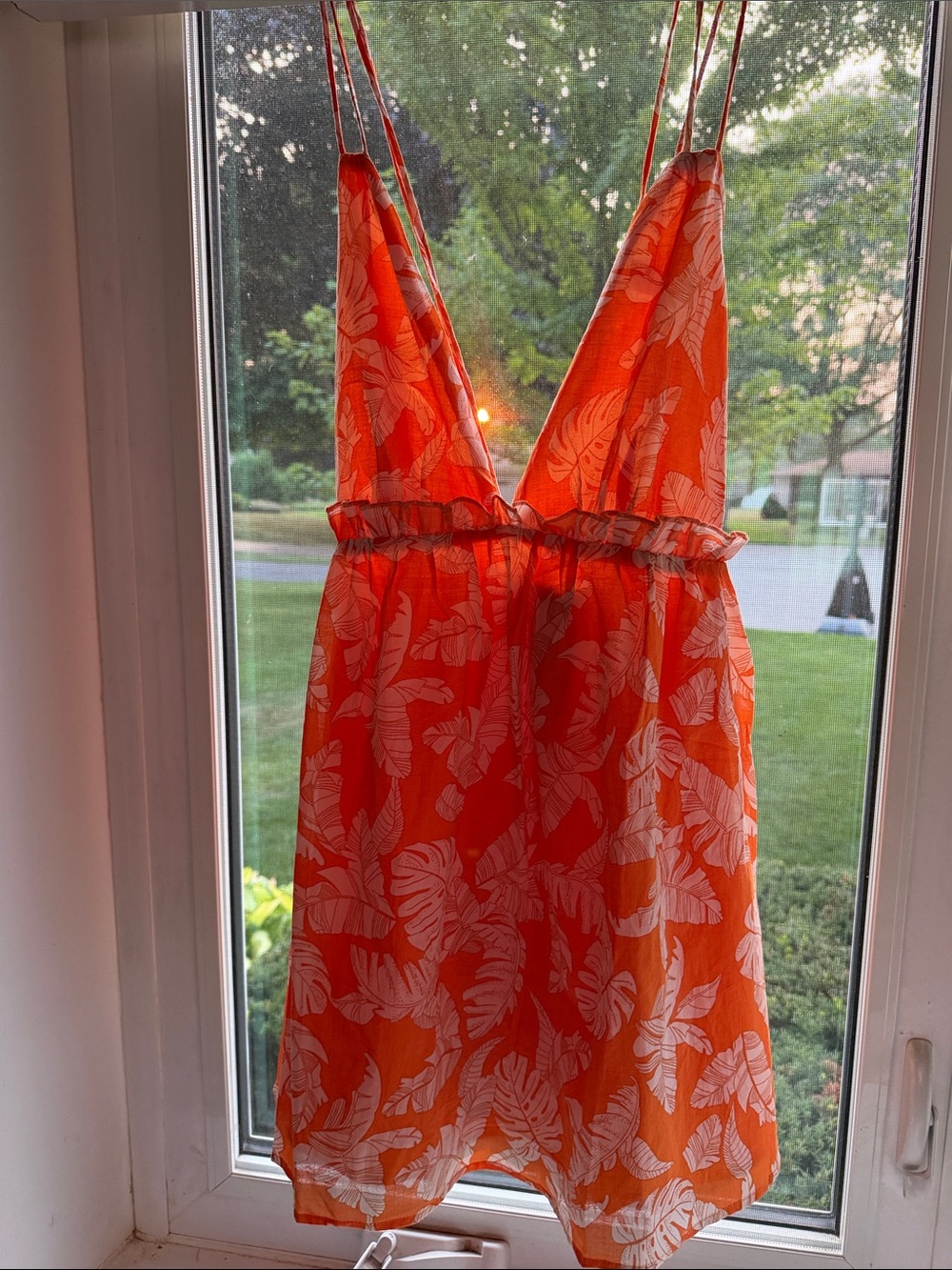 Sky to the Moon -Tropical Orange Floral Maxi Dress